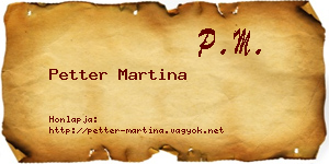 Petter Martina névjegykártya